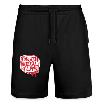 Heavy Death Metal 4 Life Hard Rock Cool Graffiti - Stanley/Stella Unisex Bio Joggingshorts Trainer  - Schwarz - Vorne - Nik (191cm) & Marisol (170cm)
