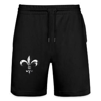 New Orleans USA Geschenk - Stanley/Stella Unisex Bio Joggingshorts Trainer  - Schwarz - Vorne - Nik (191cm) & Marisol (170cm)