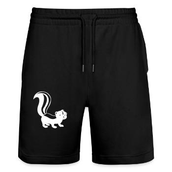 Bande dessinée Skunk - Short de jogging bio TRAINER Stanley/Stella unisexe - noir - Devant - Nik (191cm) & Marisol (170cm)