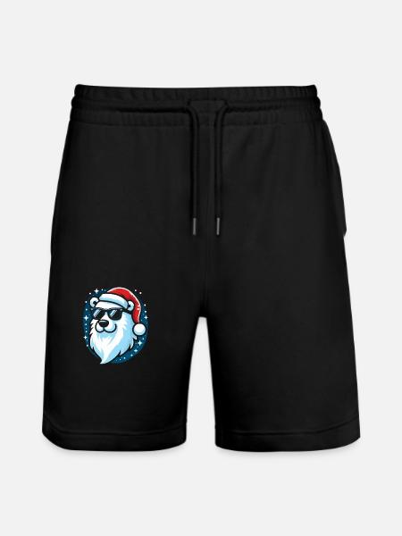 Christmas Cool Polar Bear Head - Stanley/Stella Trainer Unisex Organic Jogging Shorts - black