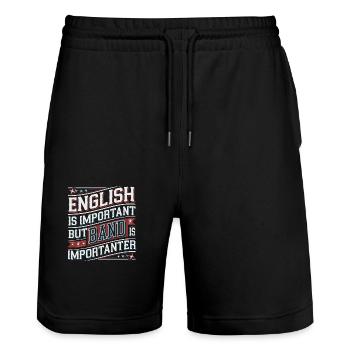 Design amusant pour les musiciens - Short de jogging bio TRAINER Stanley/Stella unisexe - noir - Devant - Nik (191cm) & Marisol (170cm)
