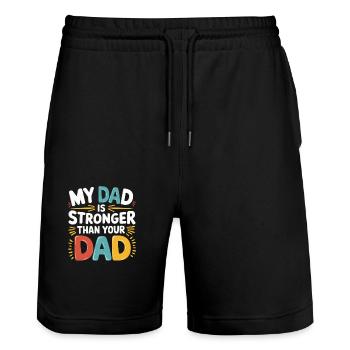 My Dad Is Stronger Than Your Dad 10 - Stanley/Stella Unisex Bio Joggingshorts Trainer  - Schwarz - Vorne - Nik (191cm) & Marisol (170cm)
