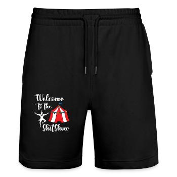 Bienvenue au Shitshow Circus - Short de jogging bio TRAINER Stanley/Stella unisexe - noir - Devant - Nik (191cm) & Marisol (170cm)