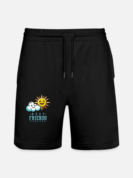 Cloud Sun Best Friends - Stanley/Stella Trainer Unisex Organic Jogging Shorts - black