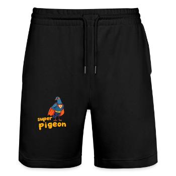 Super Taube - Stanley/Stella Unisex Bio Joggingshorts Trainer  - Schwarz - Vorne - Nik (191cm) & Marisol (170cm)
