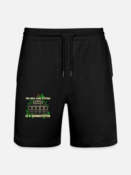 Only Good System Lion - Stanley/Stella Trainer Unisex Organic Jogging Shorts - black