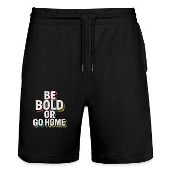 Be Bold Or Go Home - Stanley/Stella Unisex Bio Joggingshorts Trainer  - Schwarz - Vorne - Nik (191cm) & Marisol (170cm)