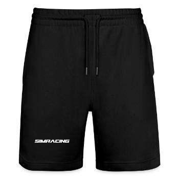 SIMRACING Classic - Stanley/Stella Trainer Unisex Organic Jogging Shorts - black - Front - Nik (191cm) & Marisol (170cm)