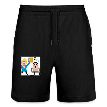 Drink Beer - Stanley/Stella Unisex Bio Joggingshorts Trainer  - Schwarz - Vorne - Nik (191cm) & Marisol (170cm)