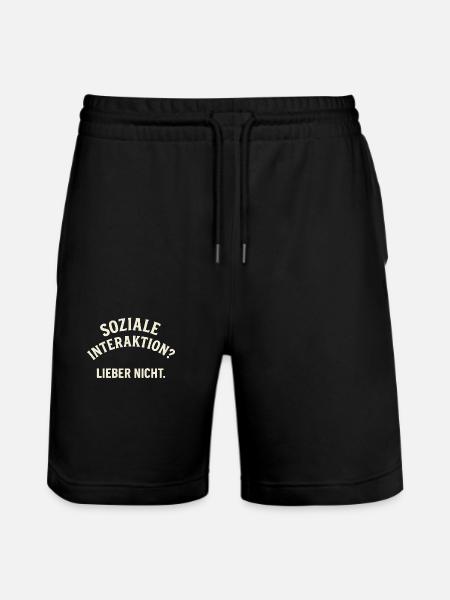 Social interaction – No thanks! - Stanley/Stella Trainer Unisex Organic Jogging Shorts - black