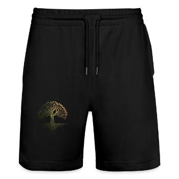 Wikinger-Baum des Lebens - Stanley/Stella Unisex Bio Joggingshorts Trainer  - Schwarz - Vorne - Nik (191cm) & Marisol (170cm)