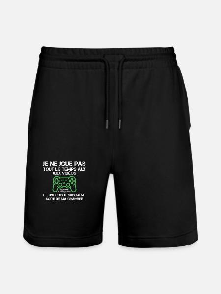 Accro Aux Jeux Vidéo Idée Cadeau Pour Ado Gamer - Stanley/Stella Trainer økologiske unisex joggingshorts - sort
