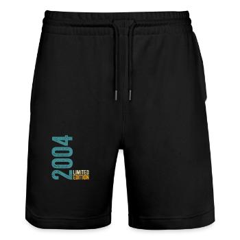 Limitierte Auflage 2004 - Stanley/Stella Unisex Bio Joggingshorts Trainer  - Schwarz - Vorne - Nik (191cm) & Marisol (170cm)