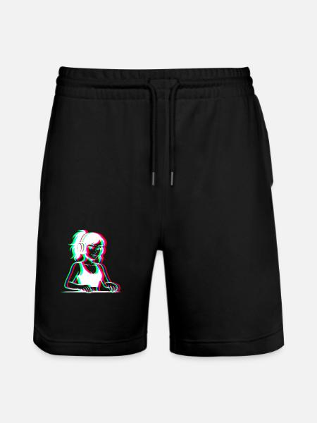EDM - DJane - Glitch Rave Style - Stanley/Stella Trainer Unisex Organic Jogging Shorts - black