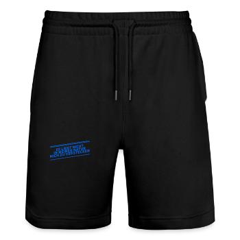 das entspricht nicht meiner Natur - Stanley/Stella Unisex Bio Joggingshorts Trainer  - Schwarz - Vorne - Nik (191cm) & Marisol (170cm)