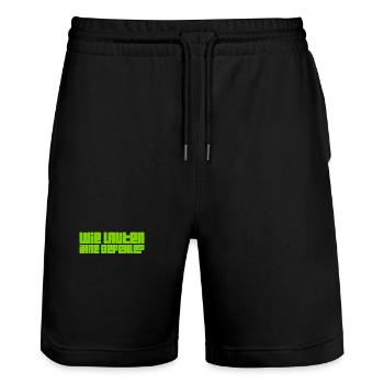 Befehlsempfänger - Stanley/Stella Unisex Bio Joggingshorts Trainer  - Schwarz - Vorne - Nik (191cm) & Marisol (170cm)