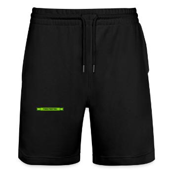 ich bleibe meinen Prinzipien treu - Stanley/Stella Unisex Bio Joggingshorts Trainer  - Schwarz - Vorne - Nik (191cm) & Marisol (170cm)