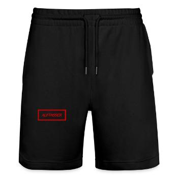 vor dir steht ein Beschützer - Stanley/Stella Unisex Bio Joggingshorts Trainer  - Schwarz - Vorne - Nik (191cm) & Marisol (170cm)