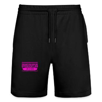 augenscheinlich ein Fehler - Stanley/Stella Unisex Bio Joggingshorts Trainer  - Schwarz - Vorne - Nik (191cm) & Marisol (170cm)