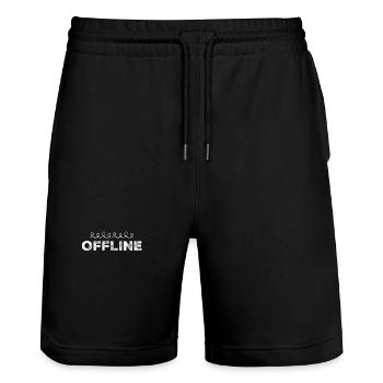 ich mag offline - Stanley/Stella Unisex Bio Joggingshorts Trainer  - Schwarz - Vorne - Nik (191cm) & Marisol (170cm)