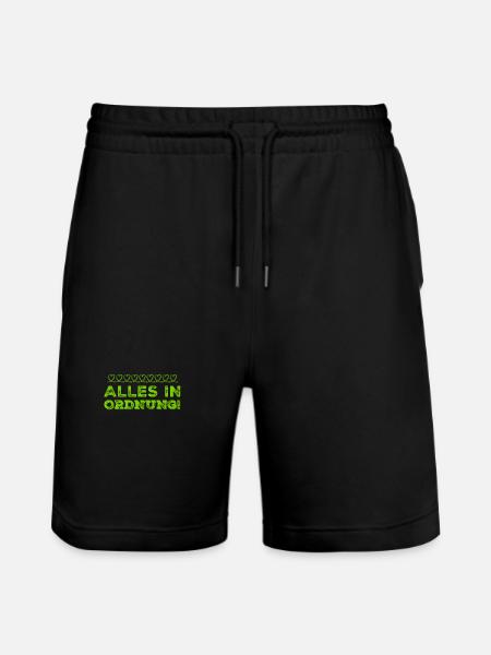 mir geht es gut - Stanley/Stella Unisex Bio Joggingshorts Trainer  - Schwarz