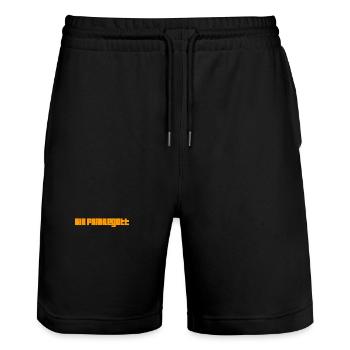 vor dir steht ein Angeber - Stanley/Stella Unisex Bio Joggingshorts Trainer  - Schwarz - Vorne - Nik (191cm) & Marisol (170cm)