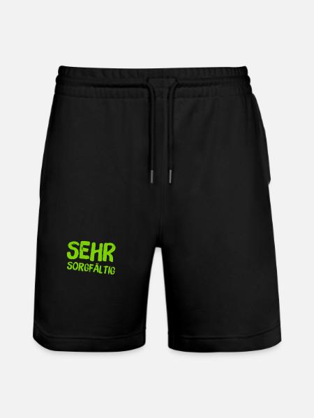 ich mag Sorgfalt - Stanley/Stella Unisex Bio Joggingshorts Trainer - Schwarz