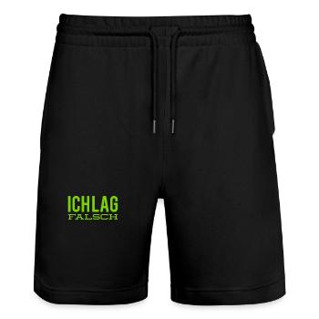 ich lag falsch - Stanley/Stella Unisex Bio Joggingshorts Trainer  - Schwarz - Vorne - Nik (191cm) & Marisol (170cm)
