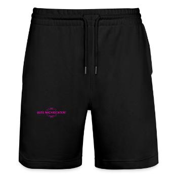 was gibt es Neues? - Stanley/Stella Unisex Bio Joggingshorts Trainer  - Schwarz - Vorne - Nik (191cm) & Marisol (170cm)
