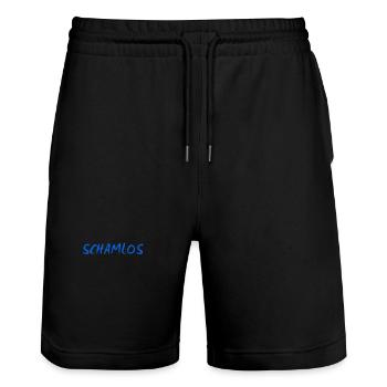 ich fühle keine Scham - Stanley/Stella Unisex Bio Joggingshorts Trainer  - Schwarz - Vorne - Nik (191cm) & Marisol (170cm)