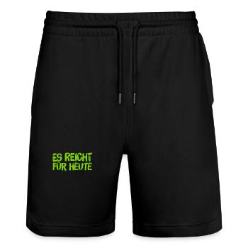ich will nicht mehr - Stanley/Stella Unisex Bio Joggingshorts Trainer  - Schwarz - Vorne - Nik (191cm) & Marisol (170cm)