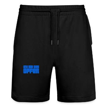 in der Opferrolle - Stanley/Stella Unisex Bio Joggingshorts Trainer  - Schwarz - Vorne - Nik (191cm) & Marisol (170cm)