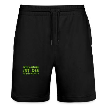 wie lange dauert es? - Stanley/Stella Unisex Bio Joggingshorts Trainer  - Schwarz - Vorne - Nik (191cm) & Marisol (170cm)