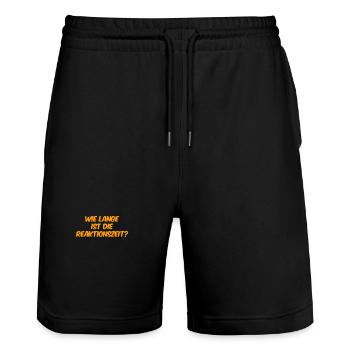 wie schnell reagierst du? - Stanley/Stella Unisex Bio Joggingshorts Trainer  - Schwarz - Vorne - Nik (191cm) & Marisol (170cm)