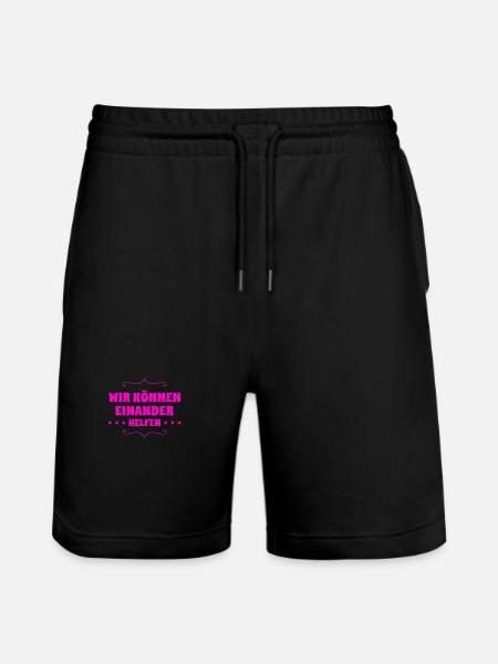 Unterstützung geht immer - Stanley/Stella Unisex Bio Joggingshorts Trainer  - Schwarz