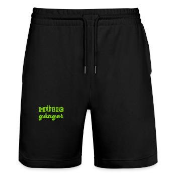 Müßiggang ist toll - Stanley/Stella Unisex Bio Joggingshorts Trainer  - Schwarz - Vorne - Nik (191cm) & Marisol (170cm)
