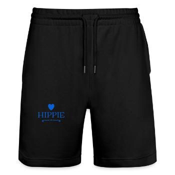 so sieht ein Hippie aus - Stanley/Stella Unisex Bio Joggingshorts Trainer  - Schwarz - Vorne - Nik (191cm) & Marisol (170cm)