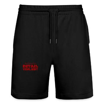 Details sind toll - Stanley/Stella Unisex Bio Joggingshorts Trainer  - Schwarz - Vorne - Nik (191cm) & Marisol (170cm)
