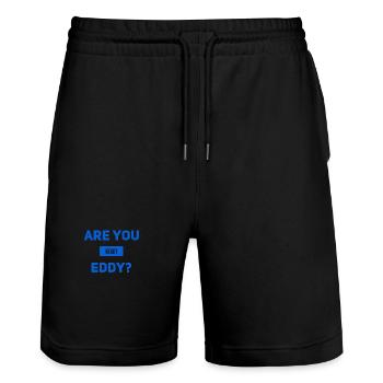 Est-ce qu’on peut commencer ? - Short de jogging bio TRAINER Stanley/Stella unisexe - noir - Devant - Nik (191cm) & Marisol (170cm)