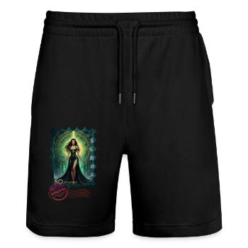 Green Stamp - Stanley/Stella Unisex Bio Joggingshorts Trainer  - Schwarz - Vorne - Nik (191cm) & Marisol (170cm)