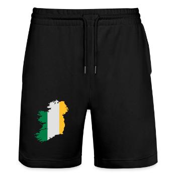 Ireland - Stanley/Stella Trainer Unisex Organic Jogging Shorts - black - Front - Nik (191cm) & Marisol (170cm)