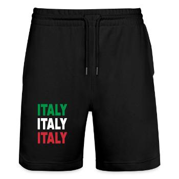Italie / Cadeau / Idée cadeau - Short de jogging bio TRAINER Stanley/Stella unisexe - noir - Devant - Nik (191cm) & Marisol (170cm)