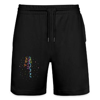 Carnival Streamers Confetti New Year's Eve Carnival - Stanley/Stella Trainer Unisex Organic Jogging Shorts - black - Front - Nik (191cm) & Marisol (170cm)
