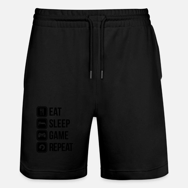 eat sleep game repeat - Short de jogging bio TRAINER Stanley/Stella unisexe - noir