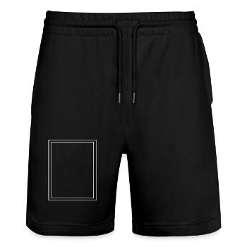 Frame / Abstract / Line / Pattern / Trend - Stanley/Stella Trainer Unisex Organic Jogging Shorts - black - Front - Nik (191cm) & Marisol (170cm)