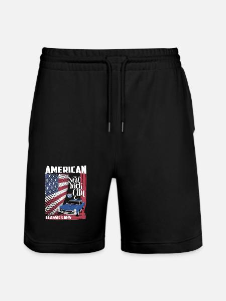 Amerikanske klassiske biler - Stanley/Stella Trainer økologiske unisex joggingshorts - sort