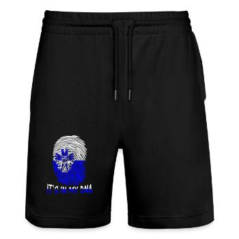 flag of Arnhem it's in my DNA Nederland - Stanley/Stella Trainer Unisex Organic Jogging Shorts - black - Front - Nik (191cm) & Marisol (170cm)
