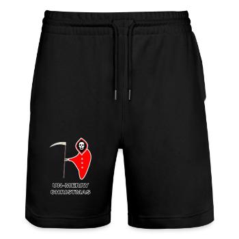 Christmas Grim Reaper unmerry Christmas Goth Santa - Stanley/Stella Trainer Unisex Organic Jogging Shorts - black - Front - Nik (191cm) & Marisol (170cm)