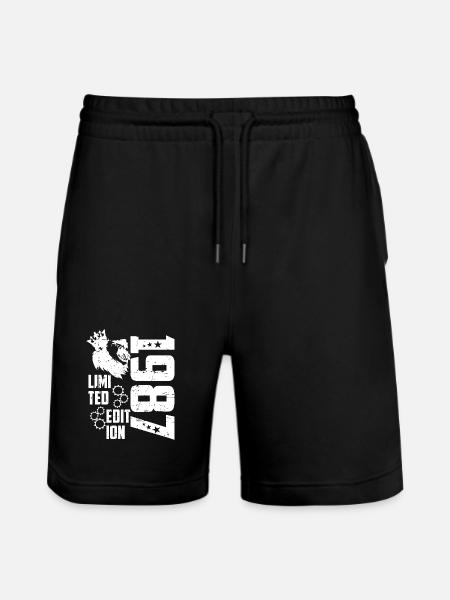 1987 Born Limited Edition - Stanley/Stella Trainer Unisex Organic Jogging Shorts - black