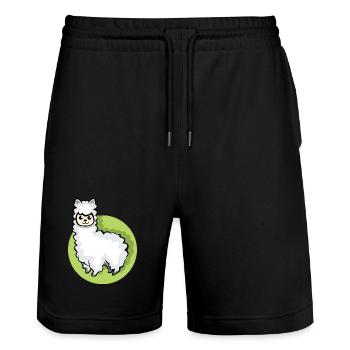 Alpaca icon animal cute sheep cartoon comic icon - Stanley/Stella Trainer Unisex Organic Jogging Shorts - black - Front - Nik (191cm) & Marisol (170cm)